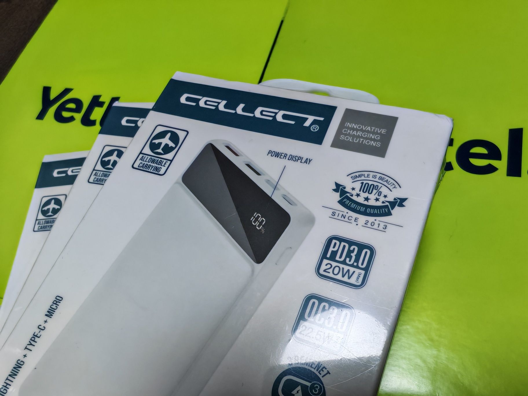 Външна батерия Cellect 10000 mAh 3in1 (Lightning + Type-C + Micro)