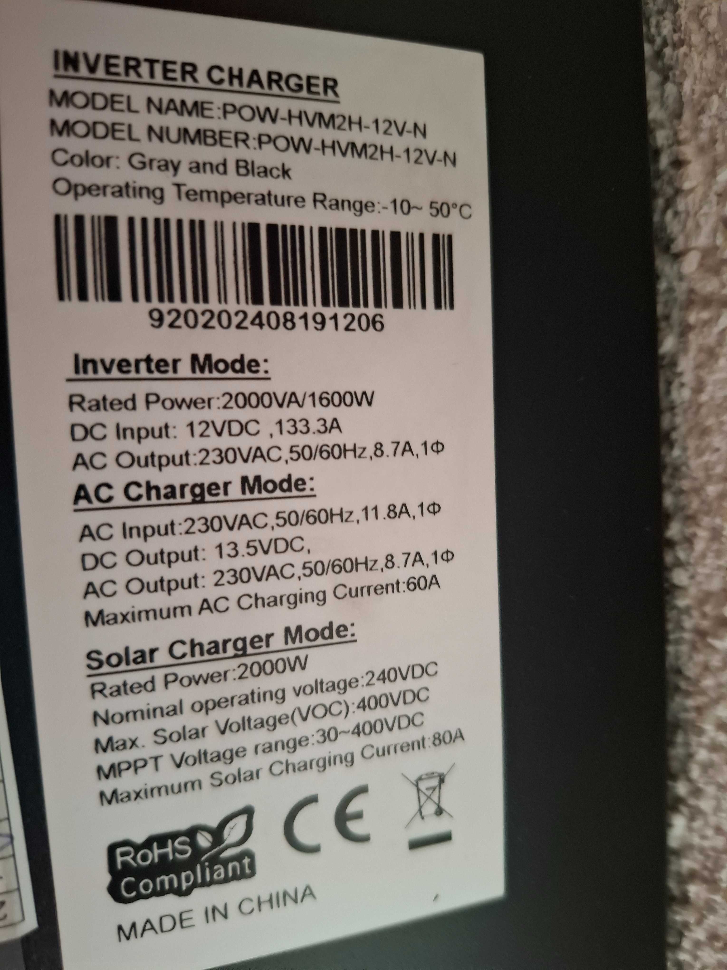 Invertor Hibrid PowMr POW-HVM2H-12V-N