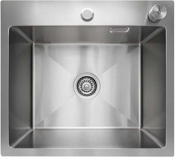 Chiuvetă de bucătărie SANYCASA din inox 50 x 45 cm, cu sifon