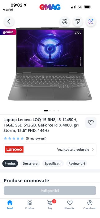 Laptop lenovo loq i5 13500H rtx4060 8gb