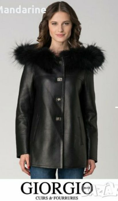 ПРОМО GIORGIO PARIS cuirs et fourrures, Черно кожено дамско яке нов