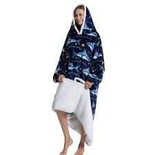 Patura hanorac hoodie, marime universala, unisex, model Navy Shark