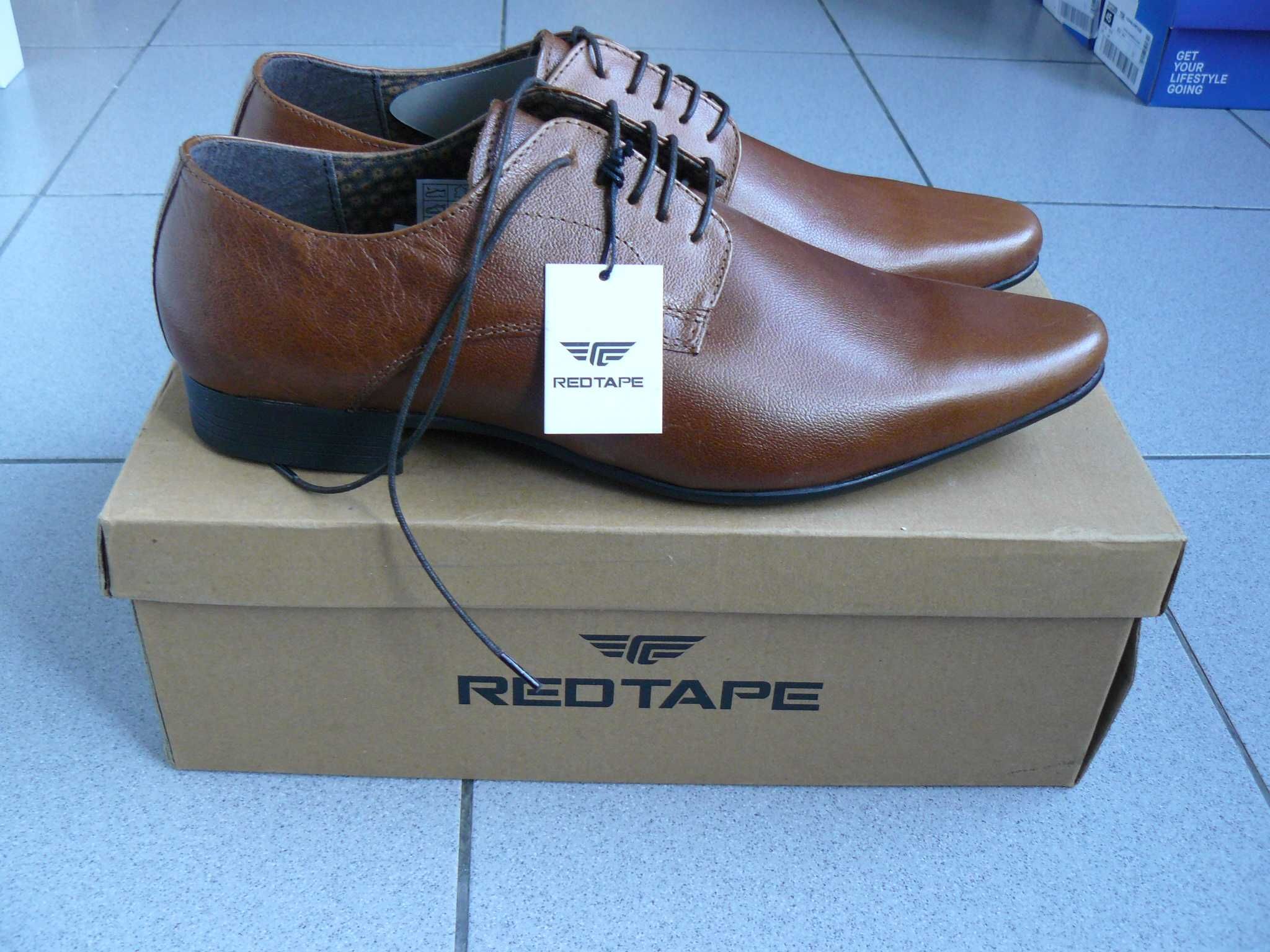 Pantofi Barbati RED TAPE Piele Naturala,Noi,Culoare Maro/Cognac, Nr.44