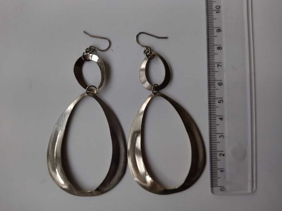 Обеци- сребристи висулки