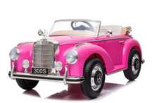 Masinuta electrica de epoca Mercedes 300S, 70W putere 12V PREMIUM #Roz