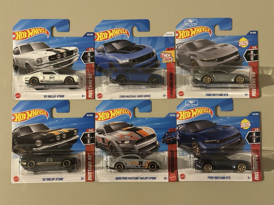 Masinute/machete Hot Wheels Ford Mustang, Shelby, 6 bucati