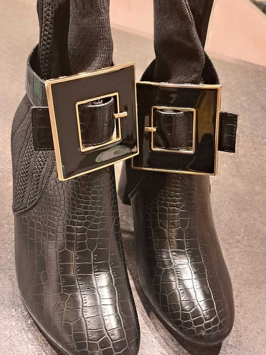 Елегантни Дамски Ботуши с Екологична Кожа Черно Emsley