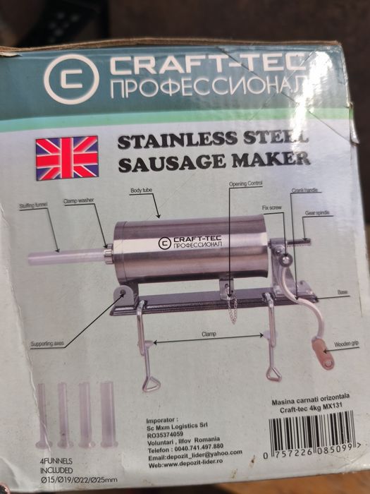 Cârnațar din inox capacitate 4 kg