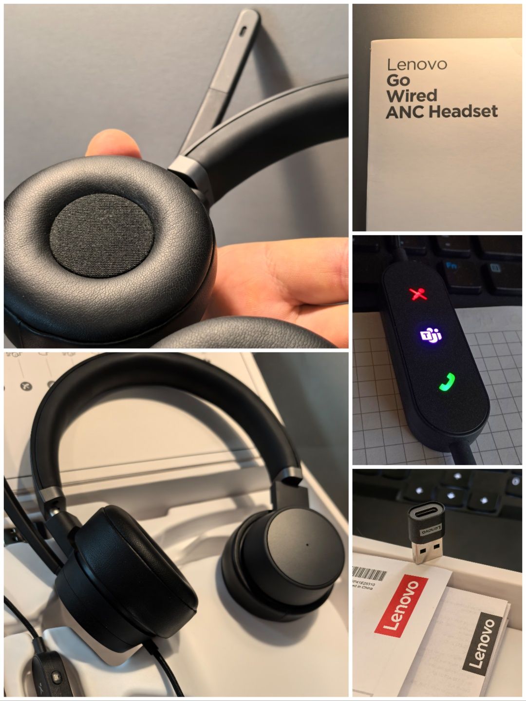 Слушалки с микрофон Lenovo Go ANC USB wired Headset