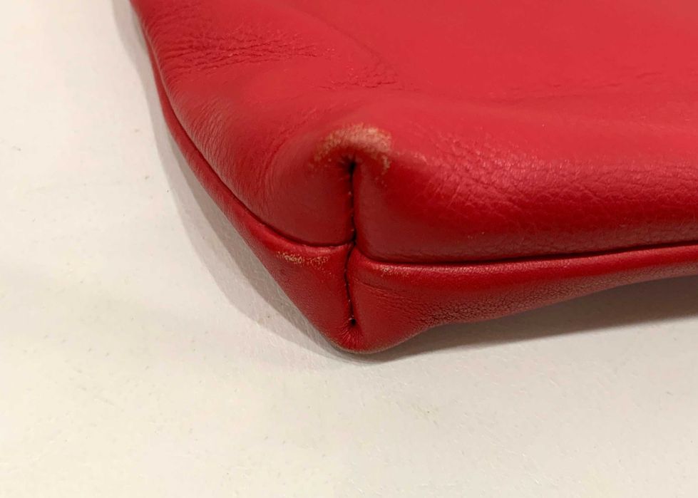 Geanta Osprey din piele naturala rosie crossbody