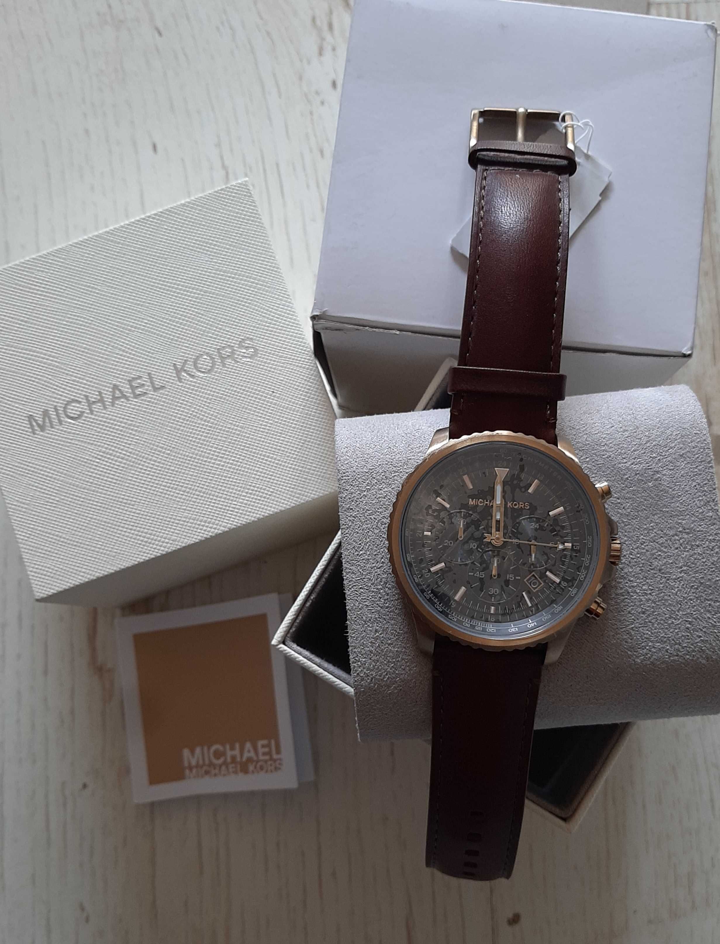 Мъжки часовник Michael Kors Cortlandt Chronograph Brown Leather Watch