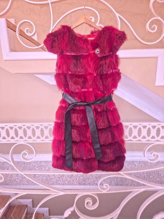 Vesta lunga blana naturala