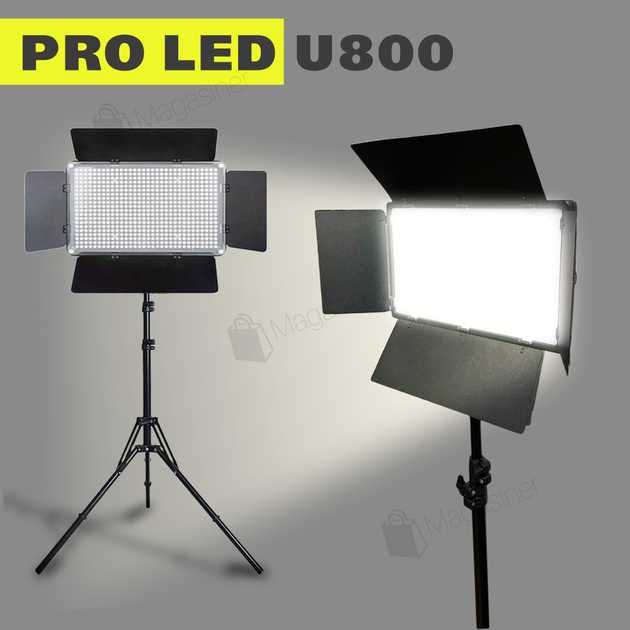 LED лампа видеосвет Pro LED U800 для фото и видео + штатив