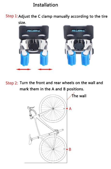 Suport Risk reglabil perete fixare bicicleta cursiera roata depozitare