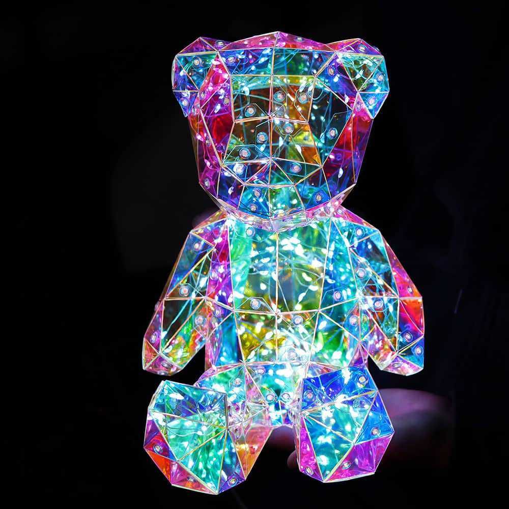 3D Светещо мече Bear 30cm LED  светлина с USB захранване и батерии