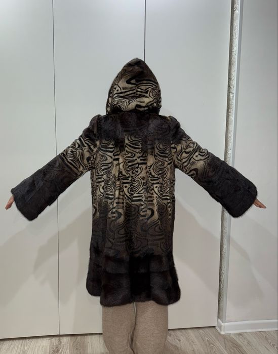 Норковая шуба коричневая