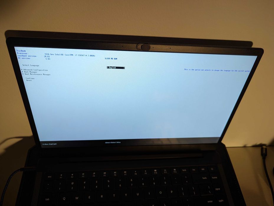 Laptop Star Labs StarBook Mk V; Intel i7 11th Gen. 512GB SSD, 16GB RAM