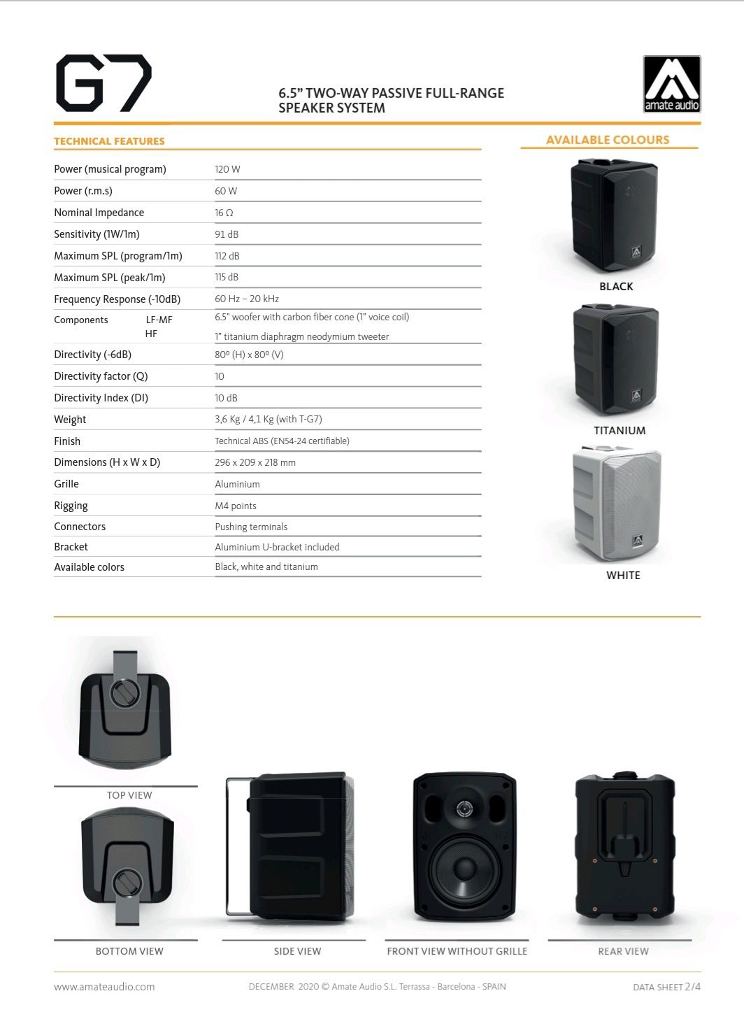 Vand boxe de exterior Amate Audio G7 - produs nou (16 buc disponibile)