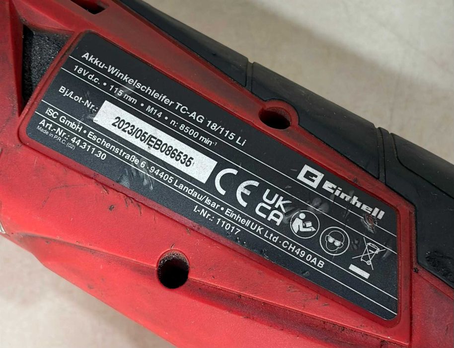 Акумулаторен ъглошлайф Einhell TE-AG 18/115-2 Li