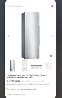 Frigider racitor cu o ușă Bosch Seria 6 Fresh Sense 346 L