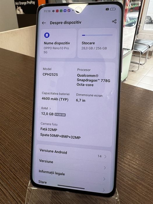 Oppo Reno 10 Pro 5G / 256Gb / 12Ram / Impecabil / Garantie 12 luni