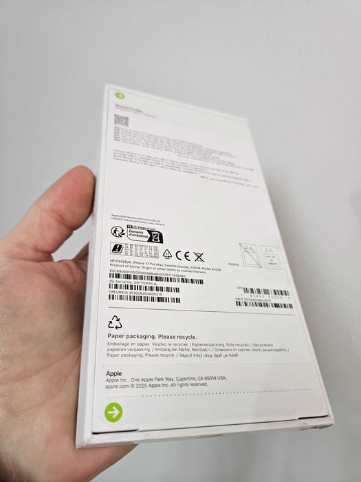 IPhone 17 Pro Max, 256 Gb, neverlock, sigilat la cutie, Orange Cosmic.