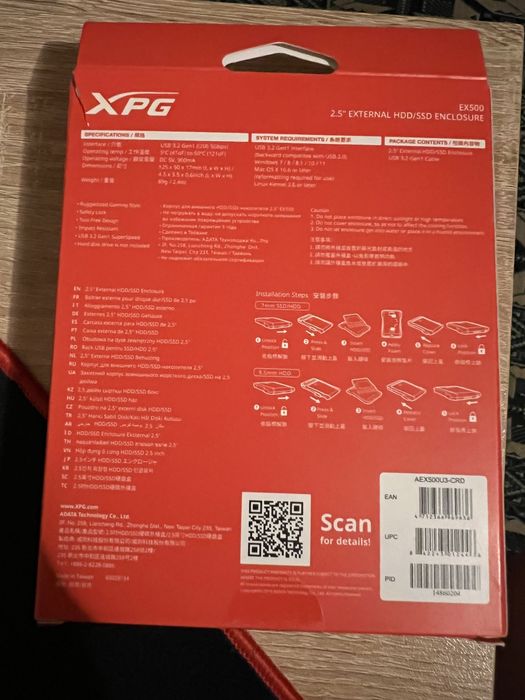 SSD 500GB 2.5 EX500 3.2(USB 5Gpb)