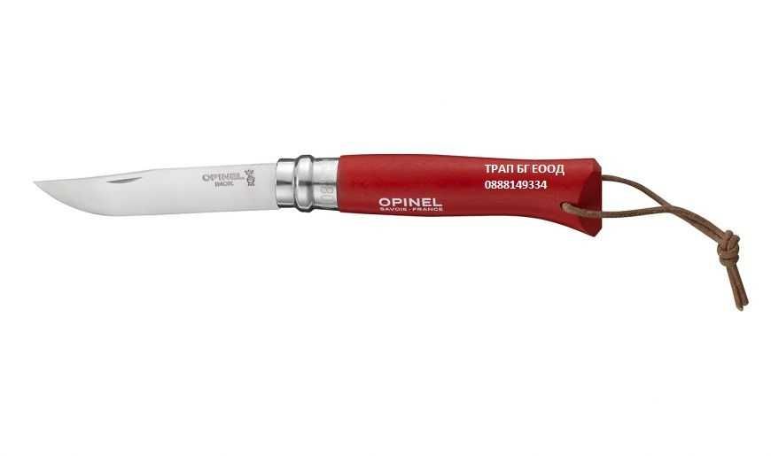Сгъваем нож Opinel №8 с кожена кания 3 РАЗЦВЕТКИ Опинел Франция