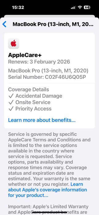 MacBook Pro 13" M1 Chip 8-CPU, 8-GPU, 16RAM, 2TB SSD, ГАРАНЦИЯ 2.2026г