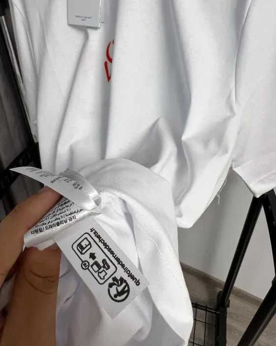 Off white тениска в бяло | маркова тениска бяла памучна