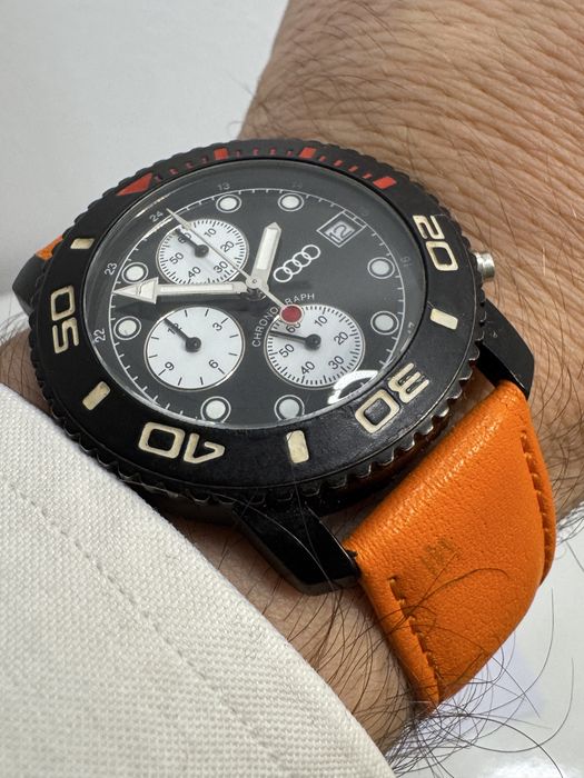 Ceas Audi RS chronograph. Cadran Panda unisex