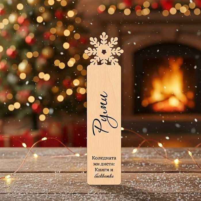 Персонализиран дървен книгоразделител с име – уникален подарък