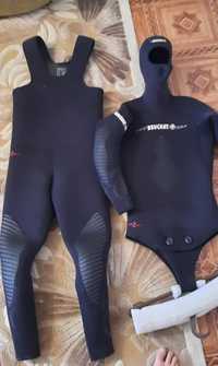 Комплект костюм для подводной рыбалки +принадлежности