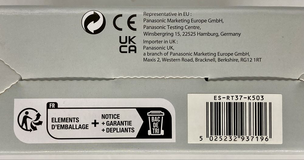 Panasonic shaver ES-RT37-K503