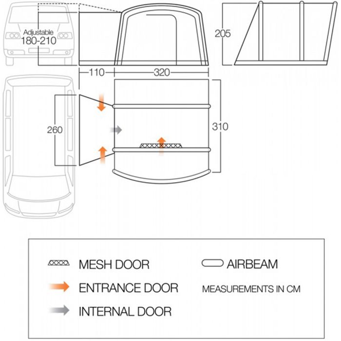 Cort pentru rulota-masina atasabil VANGO Altona Air Nou Sigilat