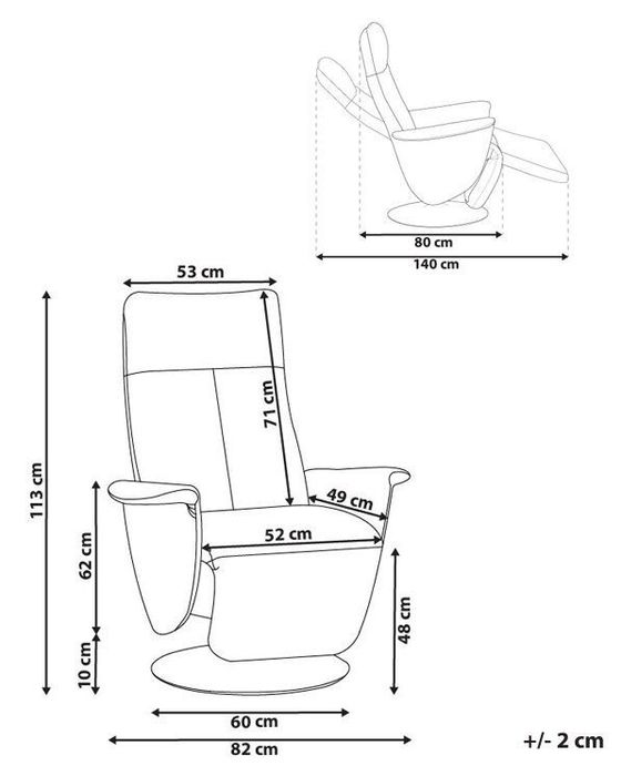 Fotoliu elegant reglabil electric, Beliani