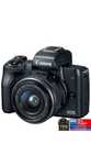 Canon EOS M50 Mirrorless + Obiectiv 15-45mm IS STM, 24.1MP, 4K, Wi-Fi