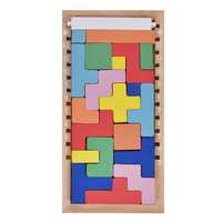 Puzzle Lemn Diverse Culori si Forme 12.5x25.5cm