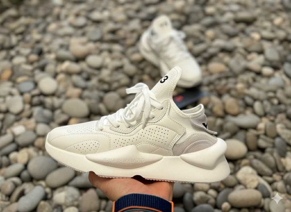 Adidasi Y3 Kaiwa Alb - Full Box - Piele Naturala