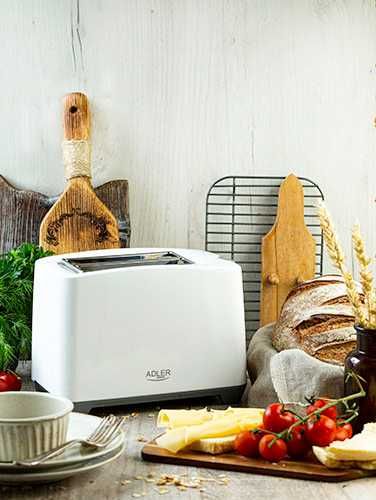 Prajitor paine Adler AD 3216, 2 felii, 1000 W, alb