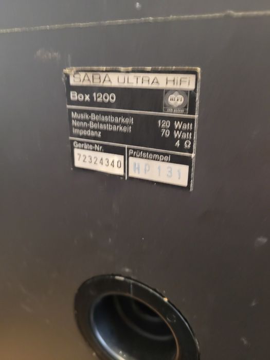 Boxe Vintage Saba Ultra Hifi Box 1200