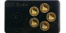 Vând set moneda 5×2Euro 2011 placate aur 24k