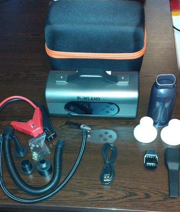 Бустер, Powerbank, Jump start, Компресор, Фенер, Въздуходувка 8 в 1