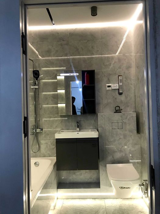 Установка подвесного унитаза,  установка инсталляции