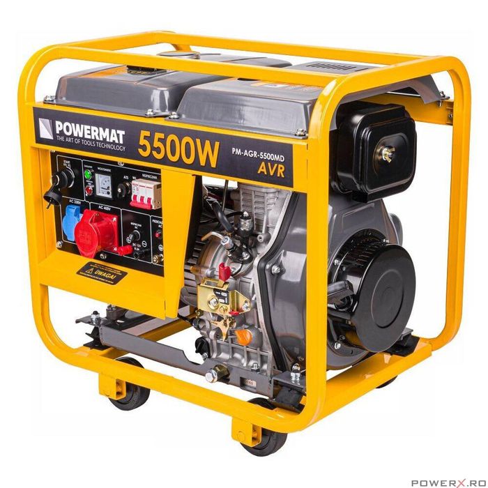 Generator de curent pe motorina 5,5 kW, pornire la cheie, 2 in 1,