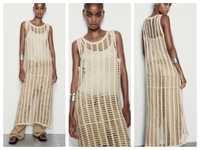Zara нова с етикет плетена плажна рокля
