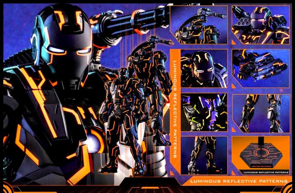IronMan 2 Neon War Machine - TRON edition, 1/6th Die-Cast Hot Toys !
