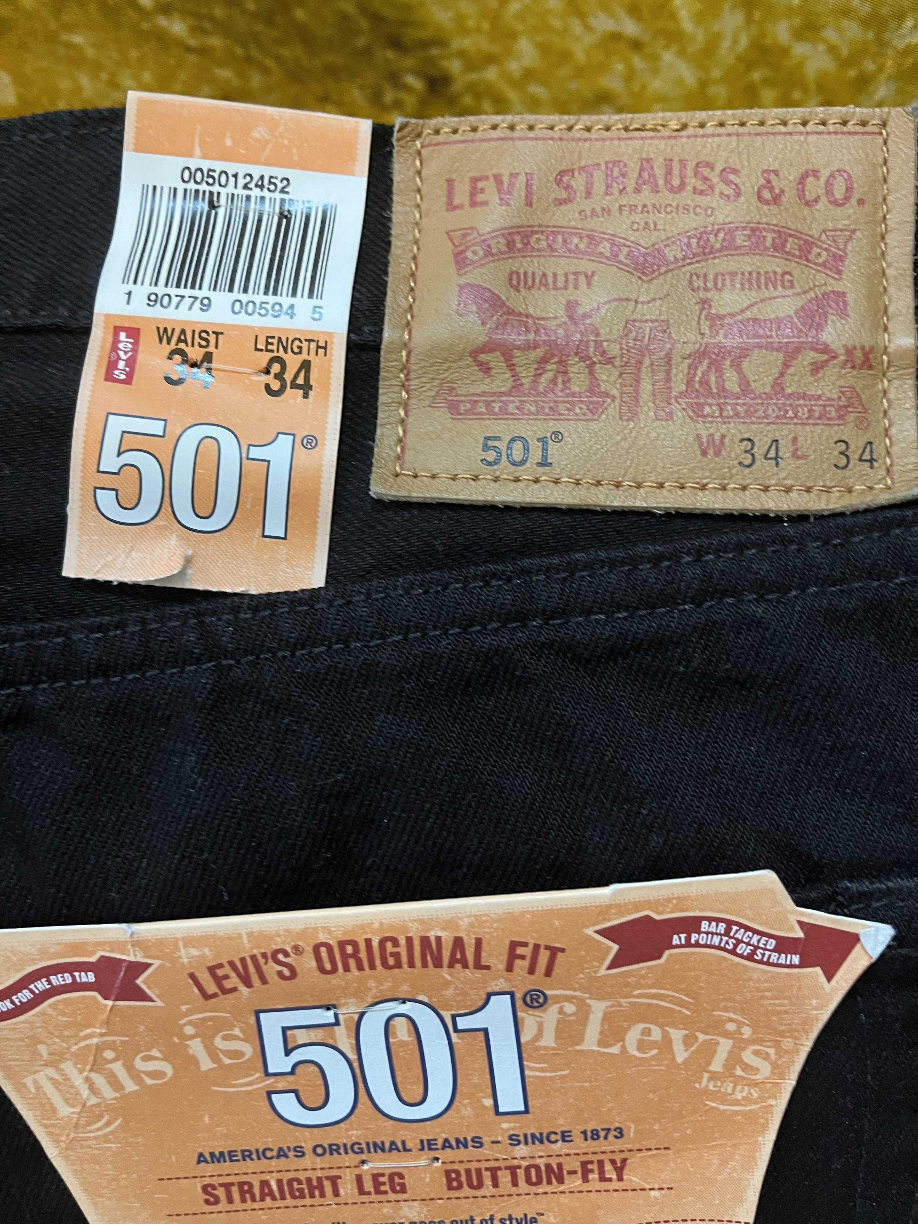 НОВИ Оригинални Дънки  Levi's  '501 "STRAIGHT LEG BUTTON-FIT"-34/34