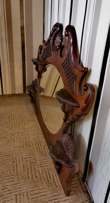 Огледало Викторианско масивно тежко махагон орех 100 х 140 см.