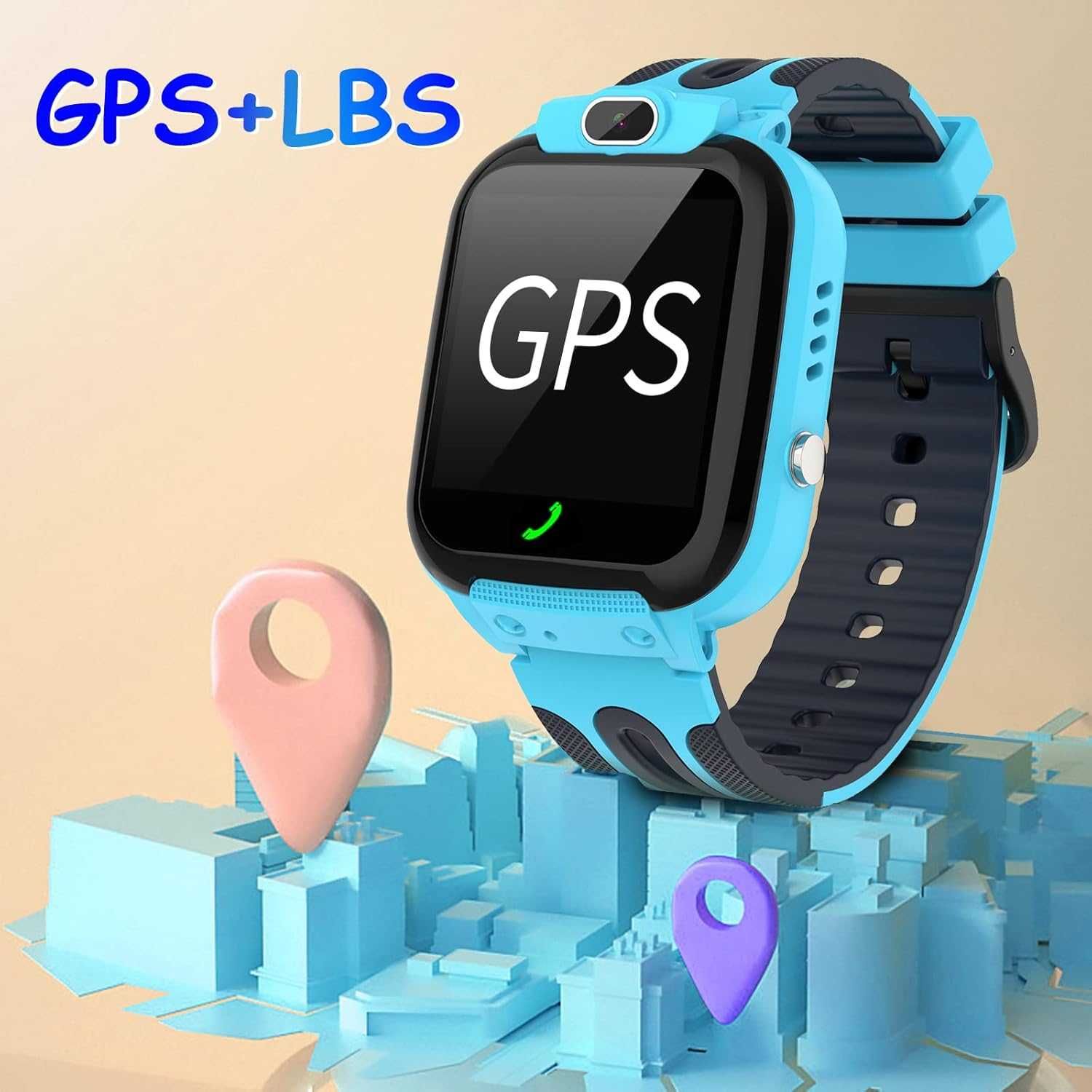 Детски смарт часовник с GPS, SIM, SOS, камера и водоустойчив дизайн